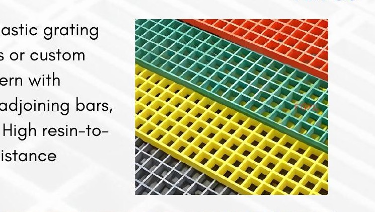 FRP fiberglass grating colors green yellow grey